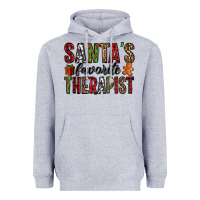Heather Grey santa's favorite therapist Heavyweight Hoodie - Jasminsmagicworld