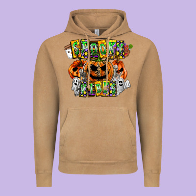 Spooky Vibes Vintage Hoodie Designed By Cowhidedigitalart