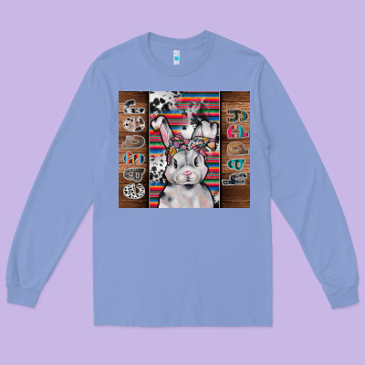 Happy Easter Long Sleeve Tee Designed By Cowhidedigitalart