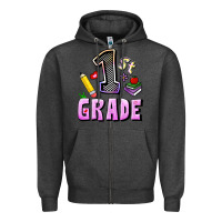 Charcoal Heather First Grade Zipper Hoodie - RanaPortraitStore