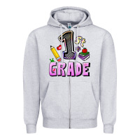 Heather Grey First Grade Zipper Hoodie - RanaPortraitStore