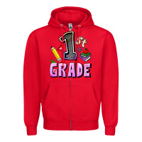 Red First Grade Zipper Hoodie - RanaPortraitStore