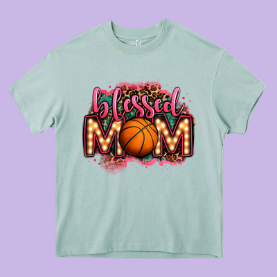 Blessed Basketball Mom Lightbulb Letters Heavy Core Tee Designed By Oliviacreatesart
