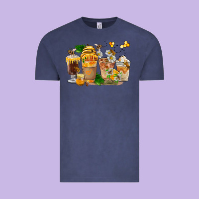 Honey Bee Coffee Cups Vintage Tee Designed By Fadigitalartstudio