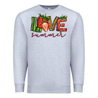 Heather Grey love summer strawberry Premium Sweatshirt - Jasminsmagicworld