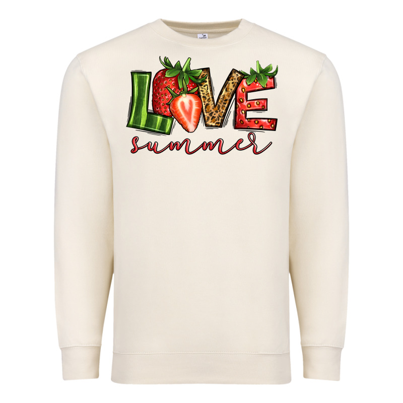 Love Summer Strawberry Premium Sweatshirt by Jasminsmagicworld | Teevron
