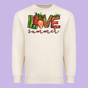 Love Summer Strawberry Premium Sweatshirt Designed By Jasminsmagicworld