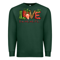 Sports Green love summer strawberry Premium Sweatshirt - Jasminsmagicworld