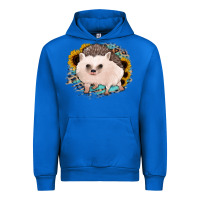 Cobalt hedgehog with sunflowers and leopard Urban Hoodie - Jasminsmagicworld