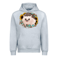 Heather Grey hedgehog with sunflowers and leopard Urban Hoodie - Jasminsmagicworld