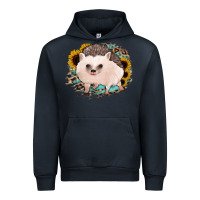 Navy hedgehog with sunflowers and leopard Urban Hoodie - Jasminsmagicworld