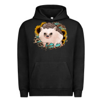 Pigment Black hedgehog with sunflowers and leopard Urban Hoodie - Jasminsmagicworld