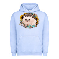Pigment Grape Ice hedgehog with sunflowers and leopard Urban Hoodie - Jasminsmagicworld