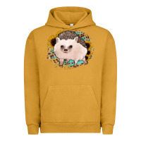 Pigment Peanut Butter hedgehog with sunflowers and leopard Urban Hoodie - Jasminsmagicworld