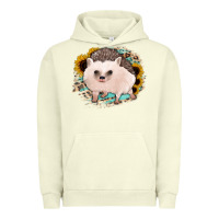 Pigment Pistachio hedgehog with sunflowers and leopard Urban Hoodie - Jasminsmagicworld