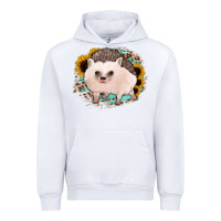 White hedgehog with sunflowers and leopard Urban Hoodie - Jasminsmagicworld