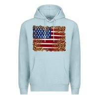 Blue Mist american flag and leopard Premium Hoodie - Artiststas