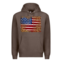Coffee american flag and leopard Premium Hoodie - Artiststas