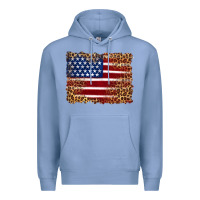 Colony Blue american flag and leopard Premium Hoodie - Artiststas