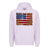 Lilac american flag and leopard Premium Hoodie - Artiststas