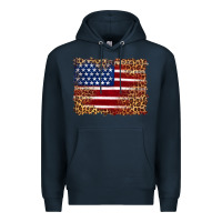Navy american flag and leopard Premium Hoodie - Artiststas