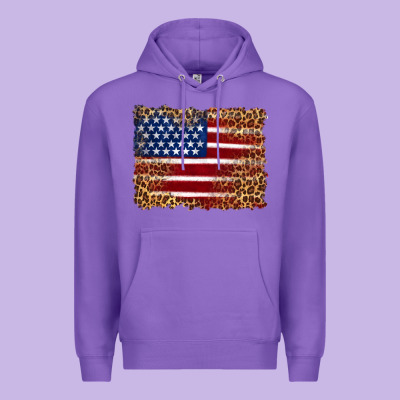 American Flag And Leopard Premium Hoodie Designed By Artiststas