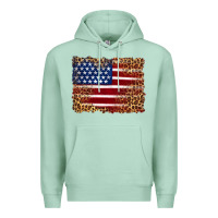 Seafoam american flag and leopard Premium Hoodie - Artiststas