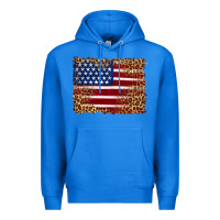 True Royal american flag and leopard Premium Hoodie - Artiststas