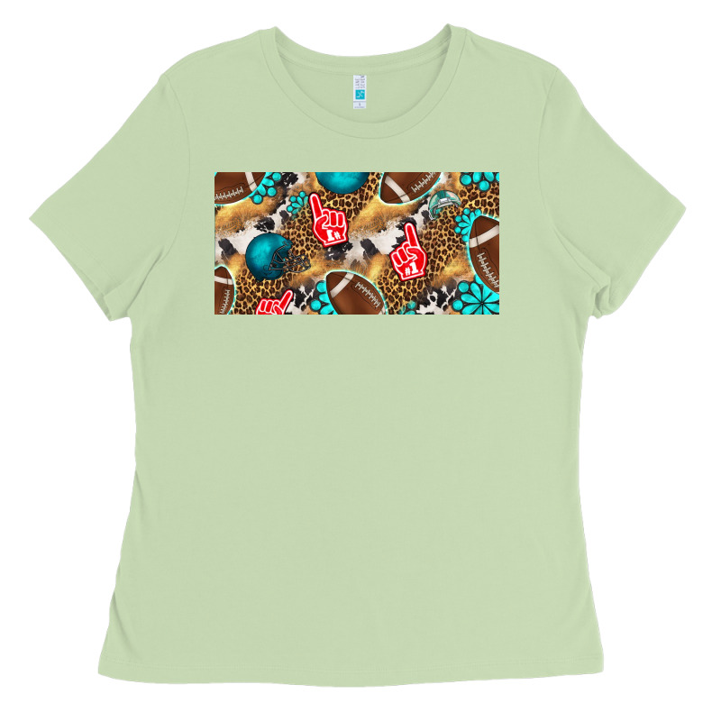 American  Football With Turquoise License Plate Ladies Tee by BundleAndBundleShop | Teevron
