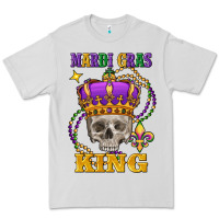 Dove Grey Skull Mardi Gras king Premium Tee - FaDigitalArtStudio