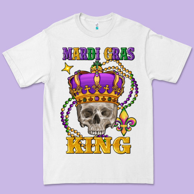 Skull Mardi Gras King Premium Tee Designed By Fadigitalartstudio