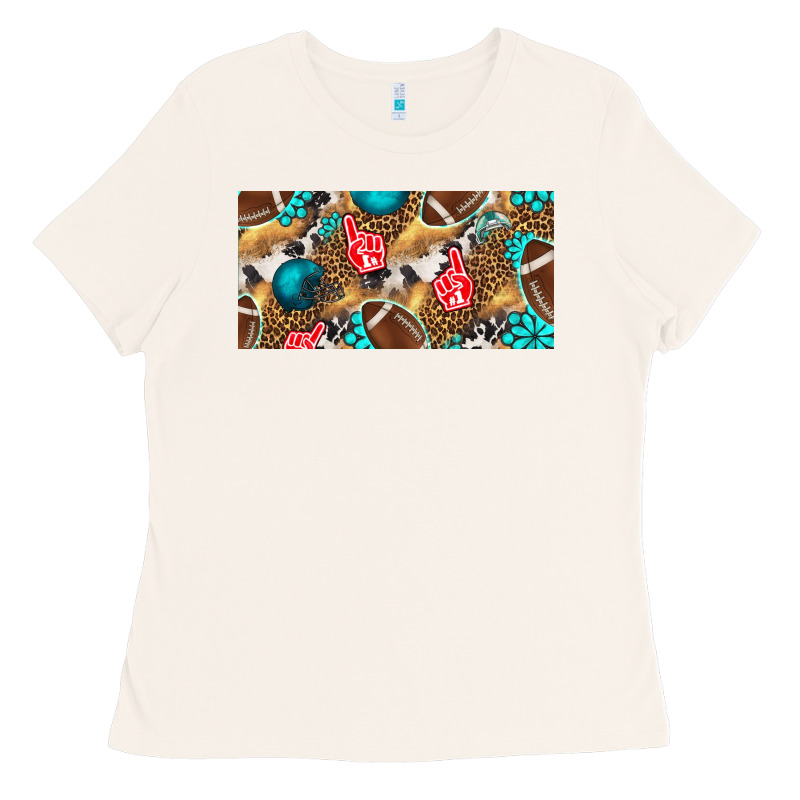 American  Football With Turquoise License Plate Ladies Tee by BundleAndBundleShop | Teevron