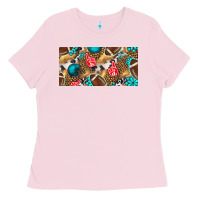 Bubblegum Pink american  football with turquoise license plate Ladies Tee - BundleAndBundleShop