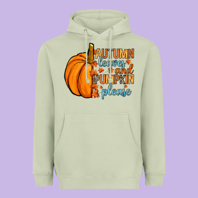 Autumn Leaves And Pumpkin Please Heavyweight Hoodie Designed By Ranaportraitstore