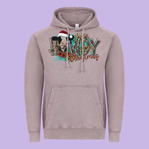Howdy Christmas Vintage Hoodie Designed By Cowhidedigitalart