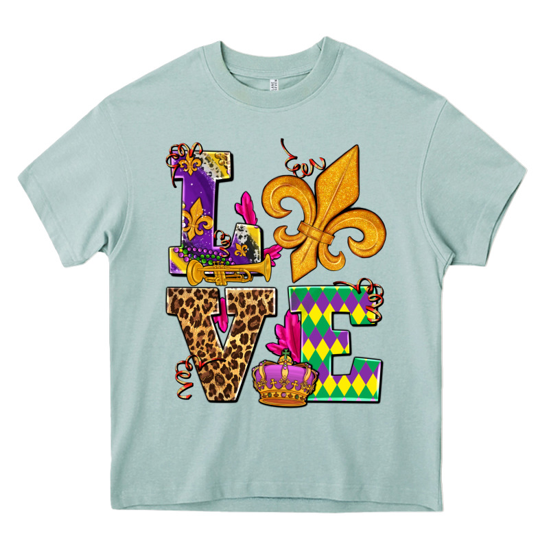 Mardi Gras Love Olivia Heavy Core Tee by OliviaCreatesArt | Teevron