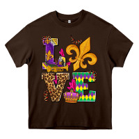 Chocolate Brown mardi gras love olivia Heavy Core Tee - OliviaCreatesArt