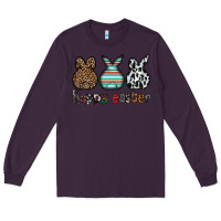 Plum Happy Easter Long Sleeve Tee - CowhideDigitalArt
