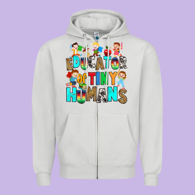 Educator Of Tiny Humans Zipper Hoodie Designed By Ranaportraitstore