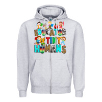 Heather Grey Educator of tiny humans Zipper Hoodie - RanaPortraitStore