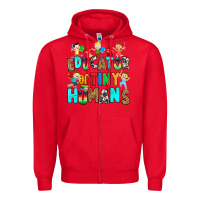Red Educator of tiny humans Zipper Hoodie - RanaPortraitStore