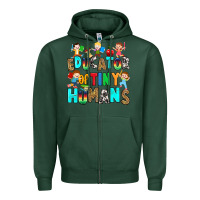 Sports Green Educator of tiny humans Zipper Hoodie - RanaPortraitStore