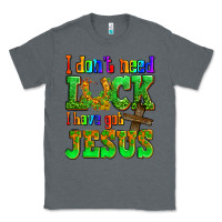 Charcoal Heather St. Patrick's I dont need luck i have got Jesus Classic Tee - OliviaCreatesArt