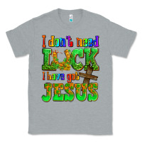 Heather Grey St. Patrick's I dont need luck i have got Jesus Classic Tee - OliviaCreatesArt