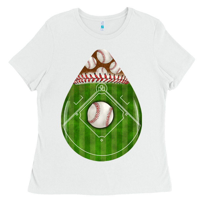 Baseball And Western Roses Teardrop Ladies Tee by BundleAndBundleShop | Teevron