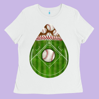 Baseball And Western Roses Teardrop Ladies Tee Designed By Bundleandbundleshop