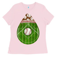 Bubblegum Pink baseball and western roses teardrop Ladies Tee - BundleAndBundleShop