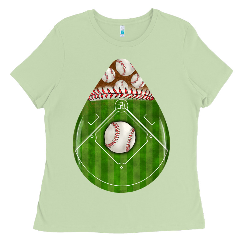 Baseball And Western Roses Teardrop Ladies Tee by BundleAndBundleShop | Teevron