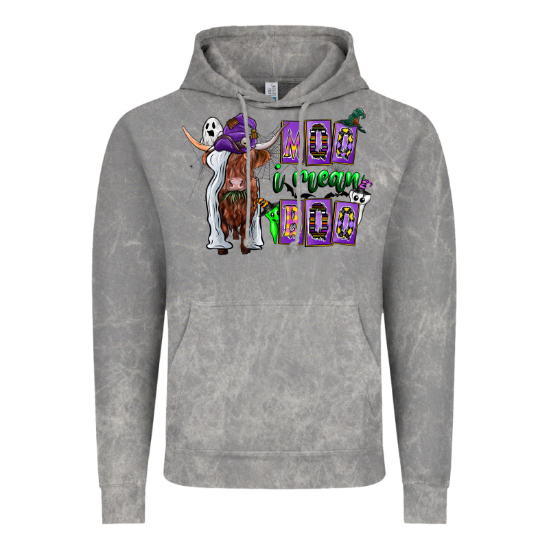 Moo I Mean Boo Vintage Hoodie by CowhideDigitalArt | Teevron