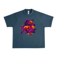 Midnight Navy halloween pumpkin patch  3 Urban Heavy Tee - BundleAndBundleShop